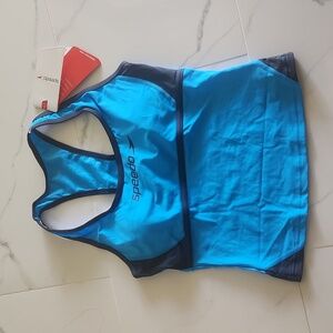 🆕️ Speedo Endurance Turquoise Blue Swim Small NWT Bikini Aquatic Top